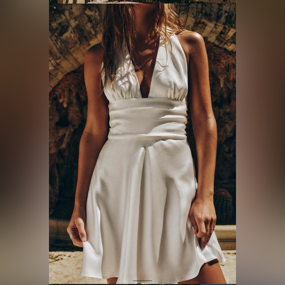 Zara Satin Effect Halter Dress